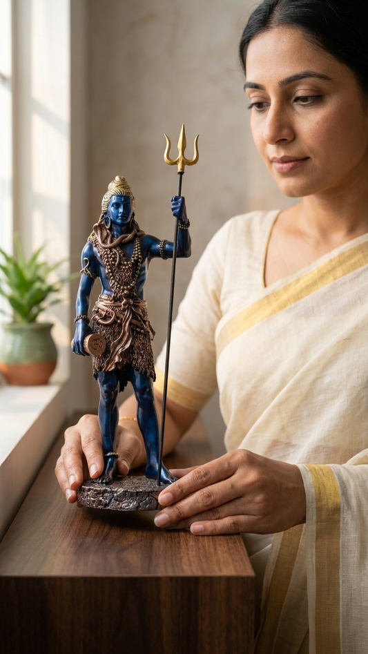 Lord Shiva Statue with Trishul for Home Decor