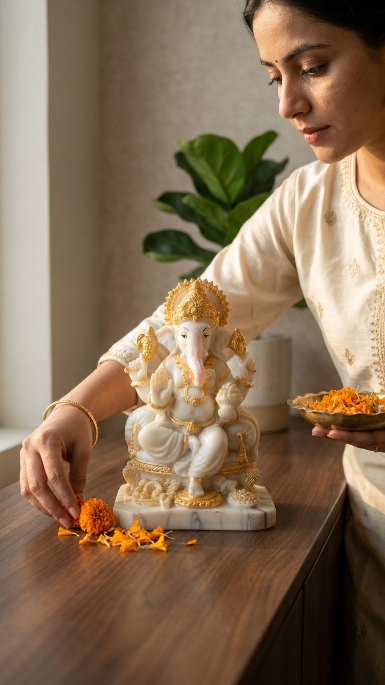 handcrafted Marble Ganesha Idol