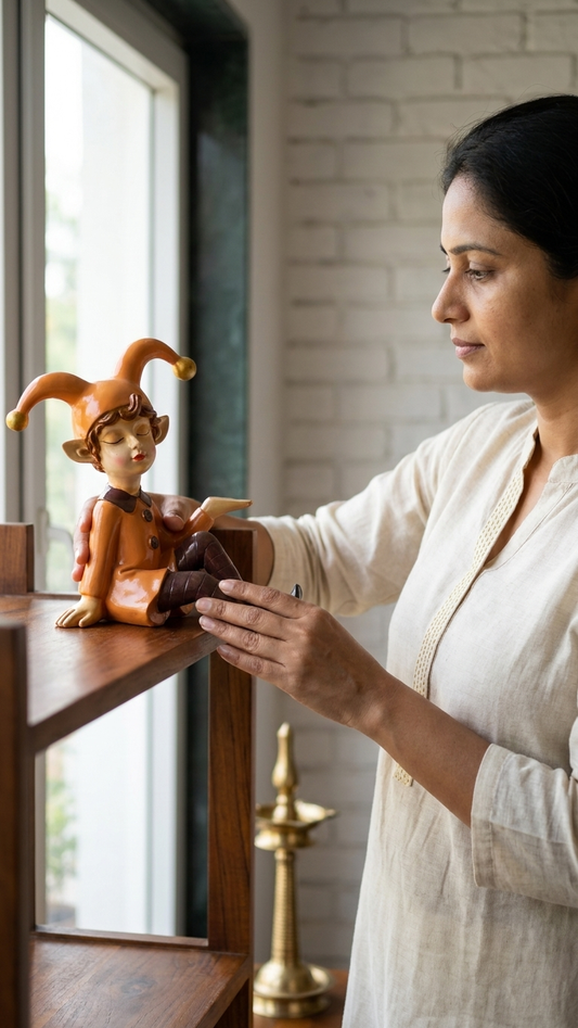 handcrafted elf showpiece
