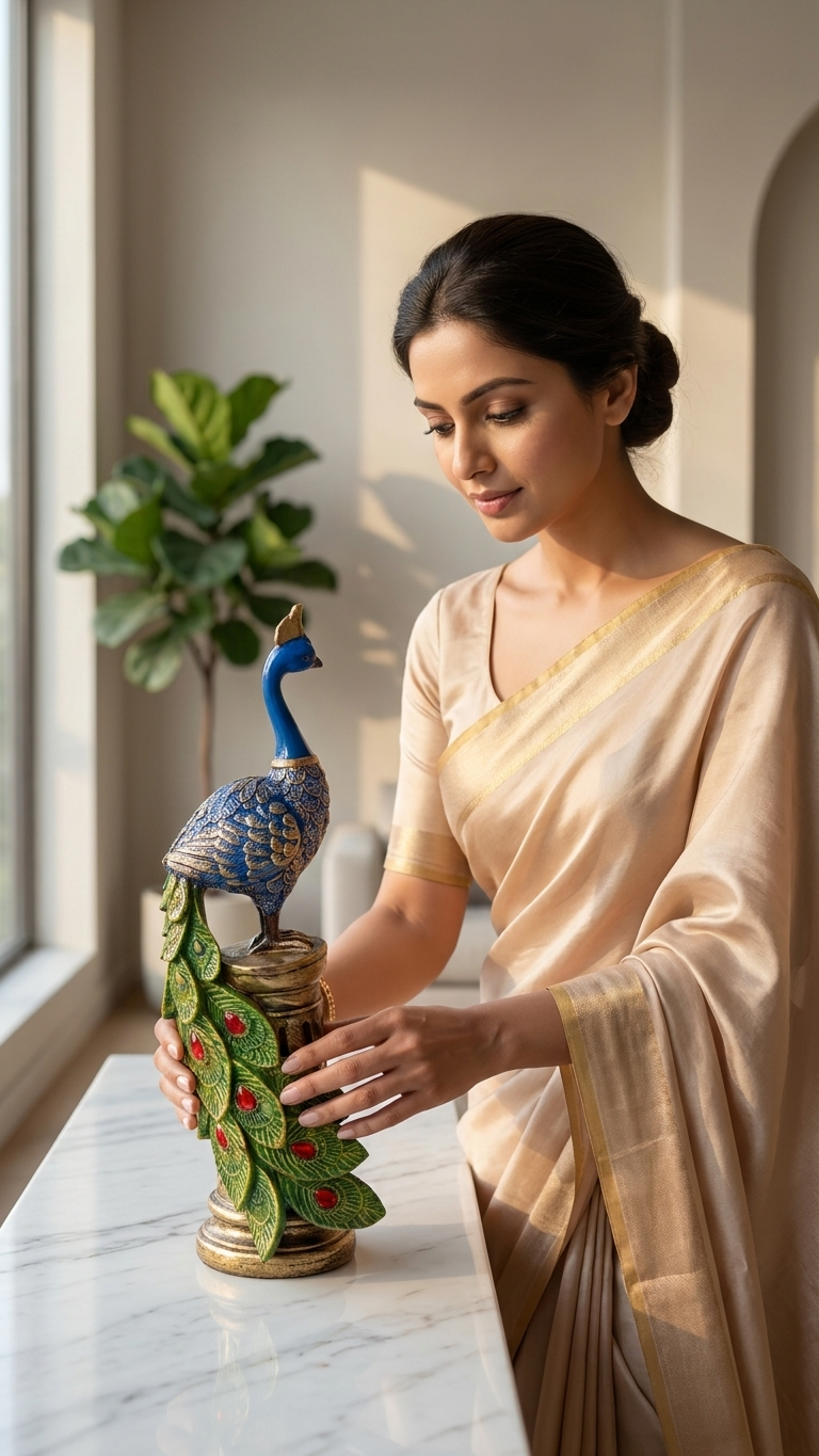 Peacock statue for home decor India – Premium Handcrafted Decorative Showpiece for Living Room & Office