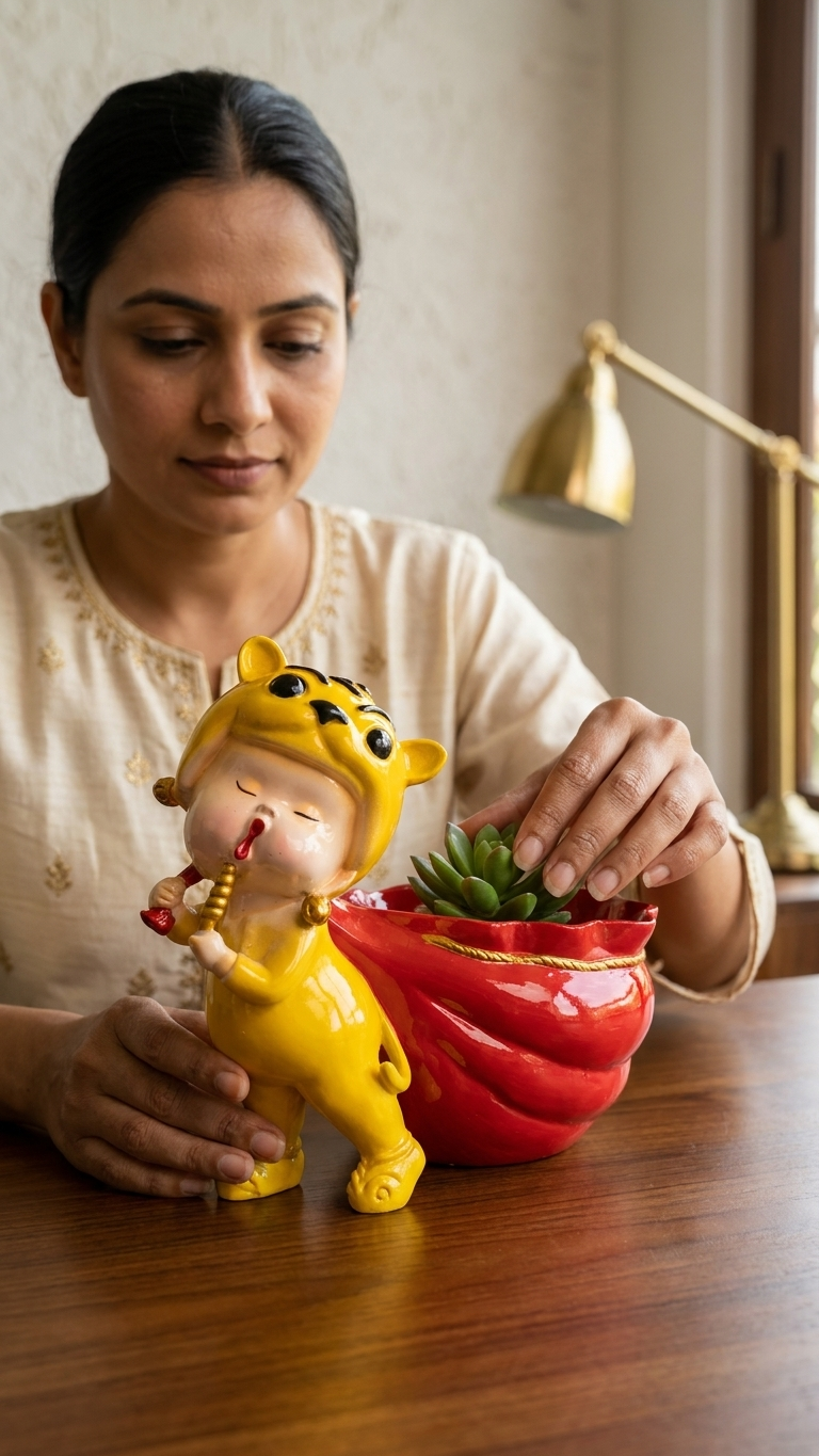 Cute Baby Planter Showpiece for Home Decor | Modern Cartoon Flower Pot & Succulent Holder