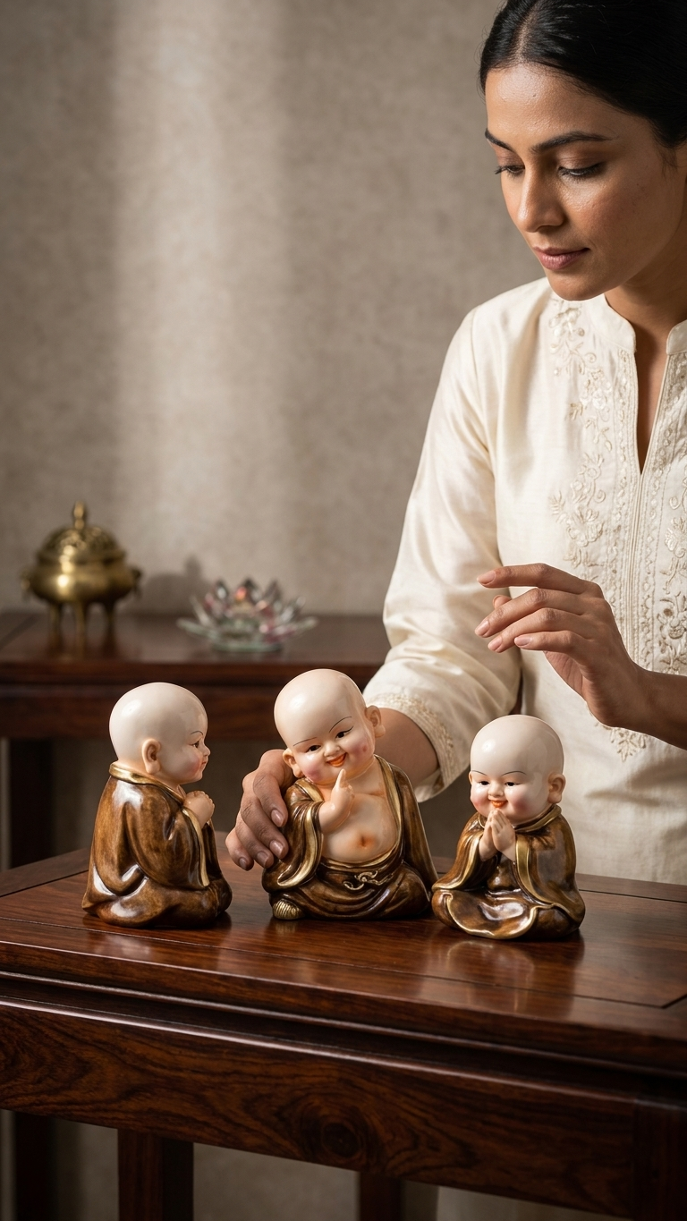 Smiling monk figurines for home decor India – Handcrafted Buddha Statues for Home Decor & Feng Shui Gift India