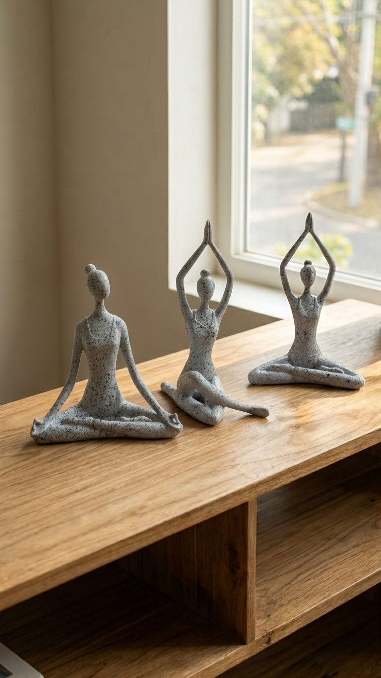 Meditation Yoga Lady Showpiece Set of 3 for Positive Energy | Modern Home Decor & Spiritual Statue