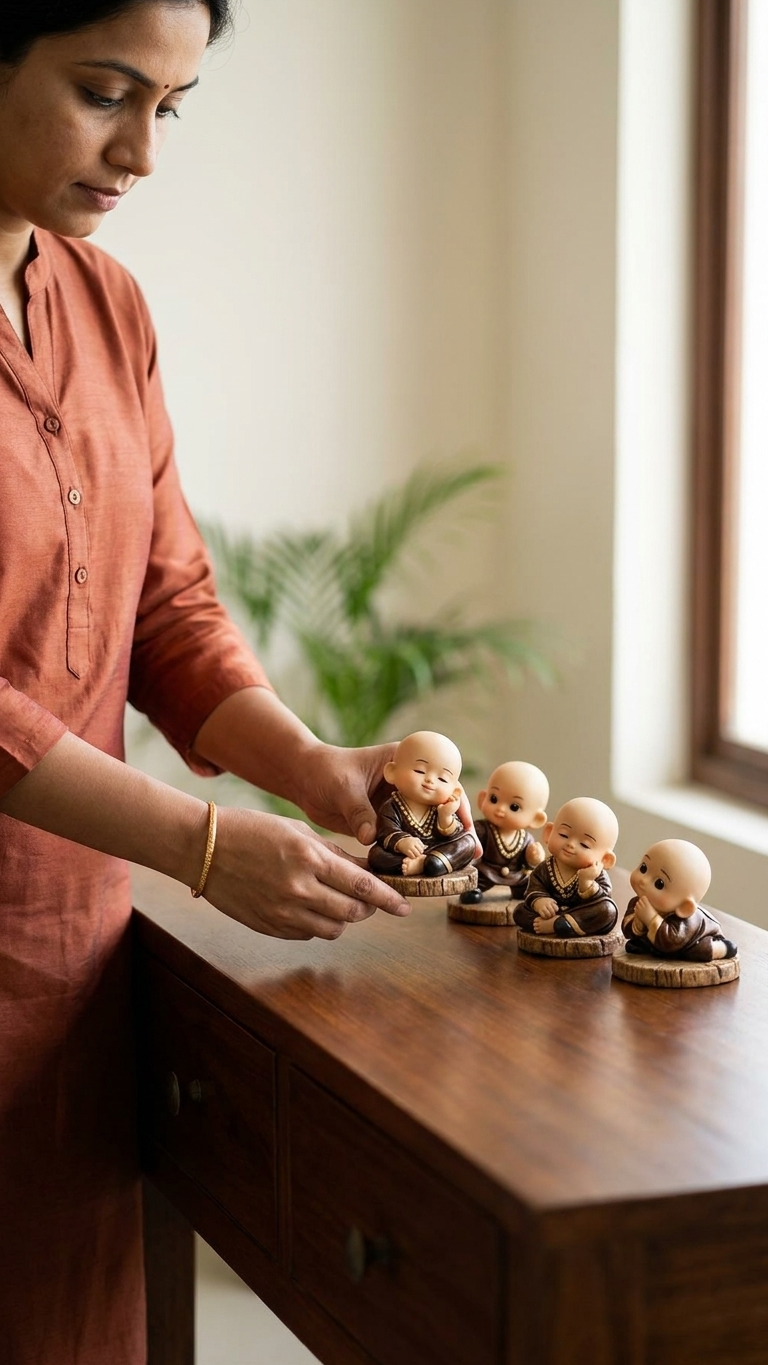 Meditating monk figurines for home decor India– Peaceful Buddhist Showpiece for Home & Office Decor India