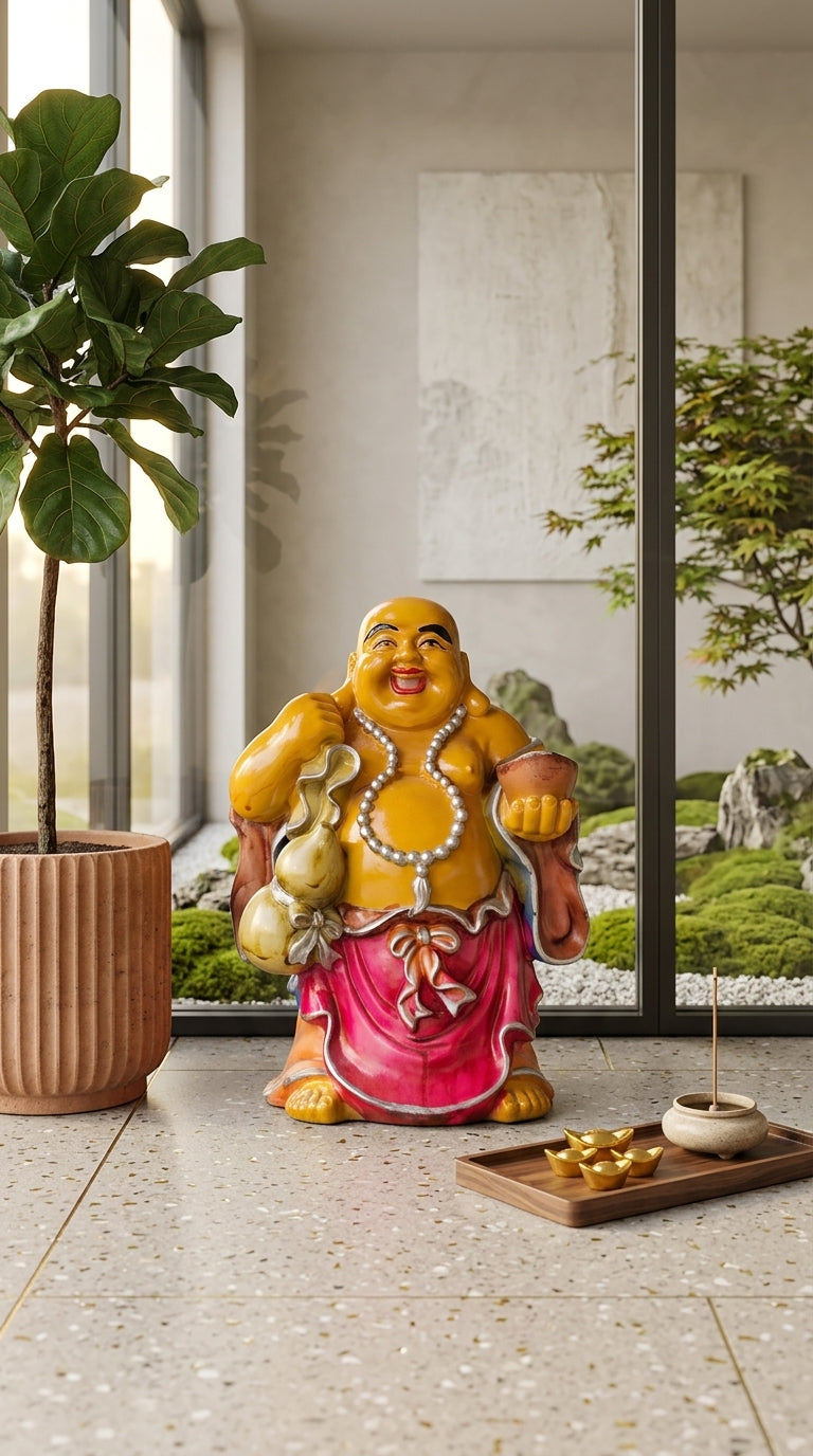 handcrafted laughing buddha wealth