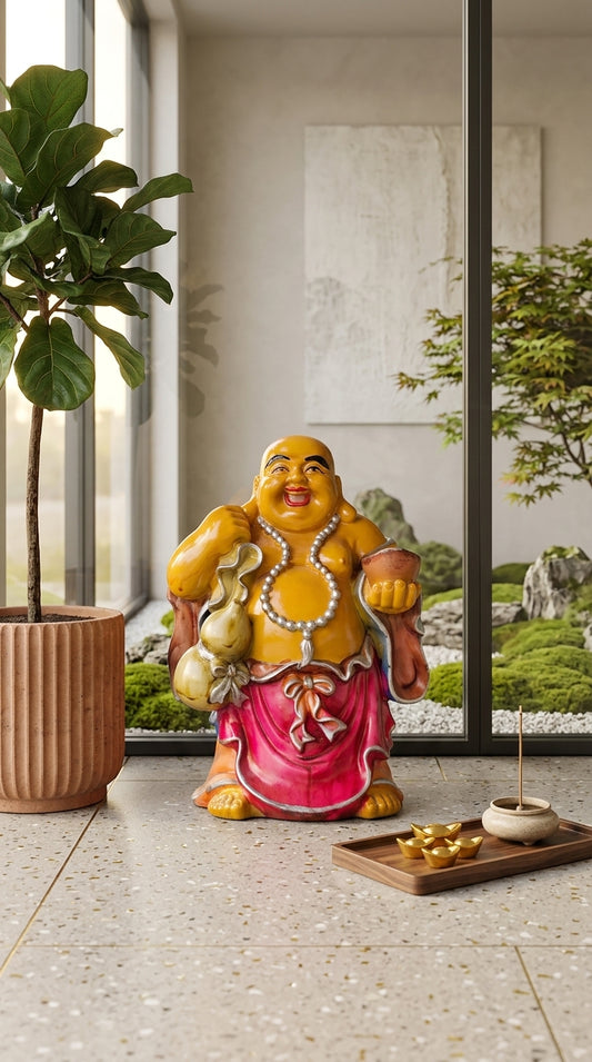 handcrafted laughing buddha wealth