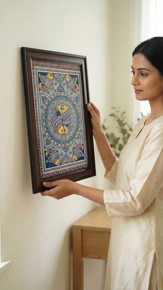 Handcrafted Madhubani Fish Painting