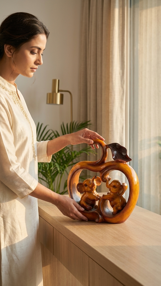 Handcrafted Elephant Family Showpiece