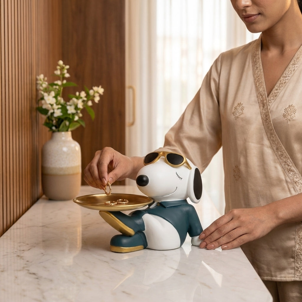Dog butler tray figurine for home decor India–Home, Coffee Table Decor