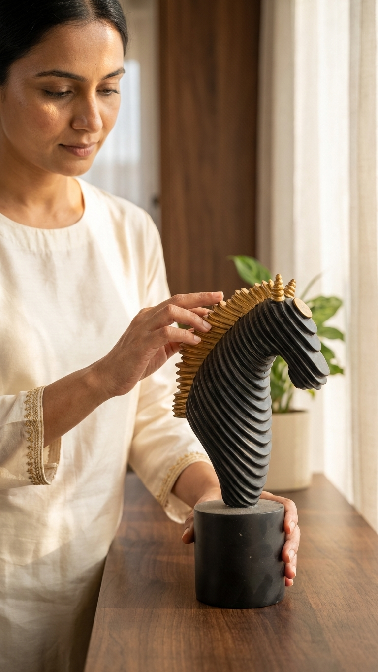 handcrafted horse showpiece