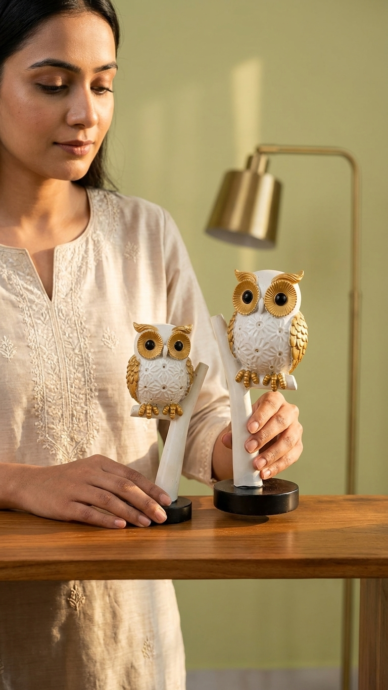 Owl showpiece for home decor India – Decorative Owl Figurine for Home & Office Decor India