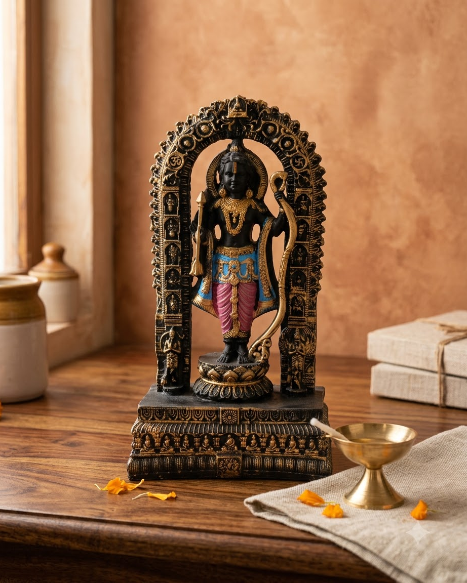Black and Gold Lord Rama Idol