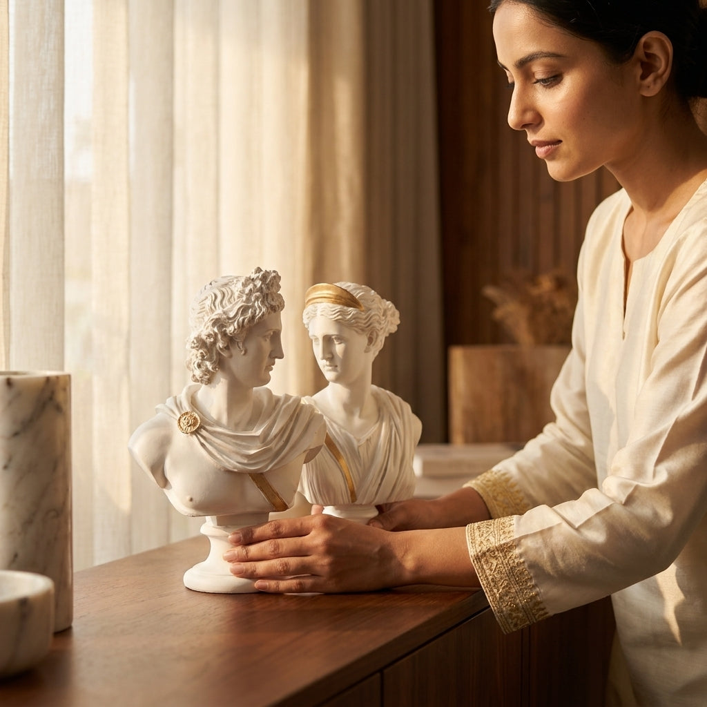 Greek Bust Sculpture Set
