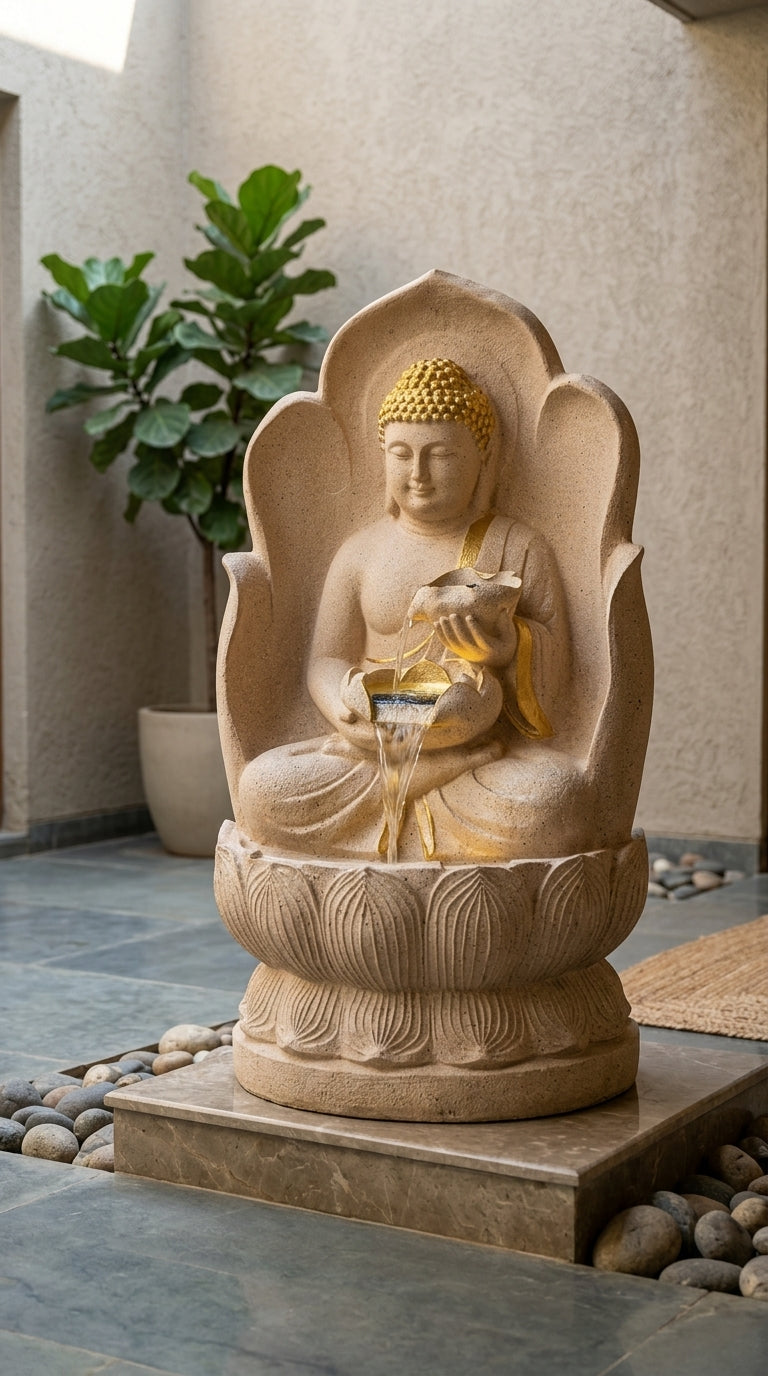 Handcrafted Buddha Tabletop Water Fountain