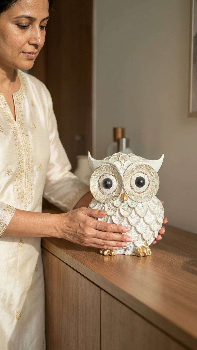 Handcrafted Owl Showpiece for Home Decor – Premium Decorative Owl Sculpture