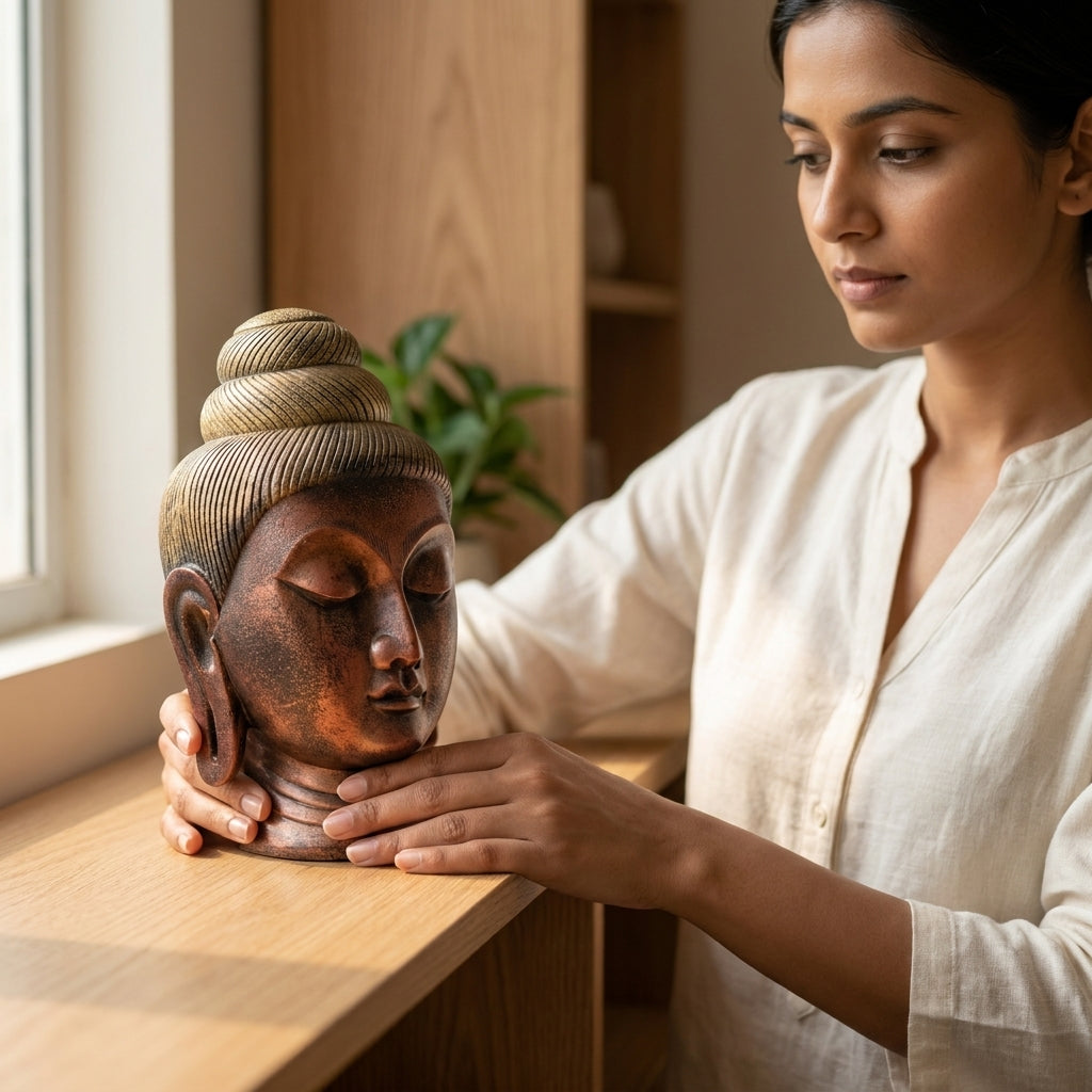 Buddha Head Sculpture