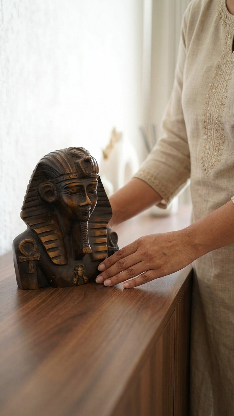 Handcrafted Egyptian Pharaoh Bust Showpiece 