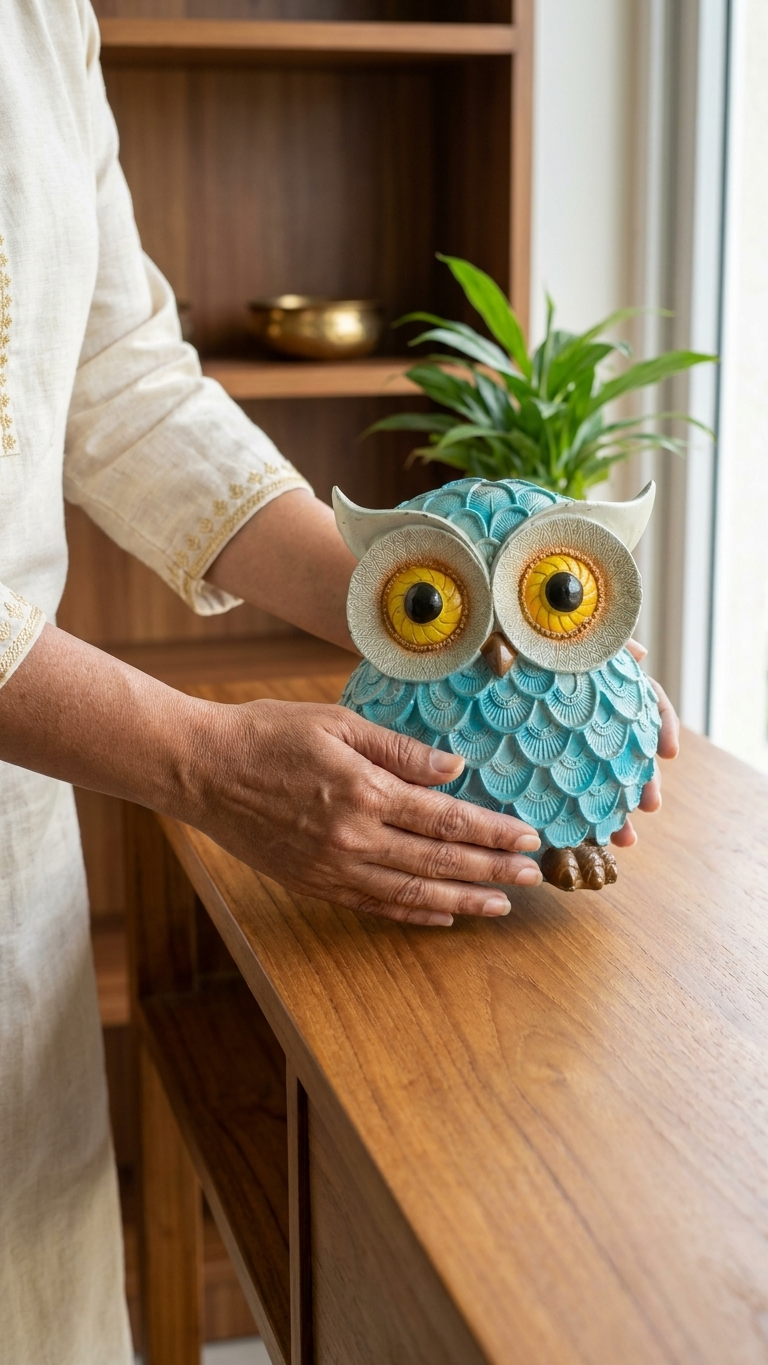 Handcrafted Owl Showpiece for Home Decor – Premium Decorative Owl Sculpture