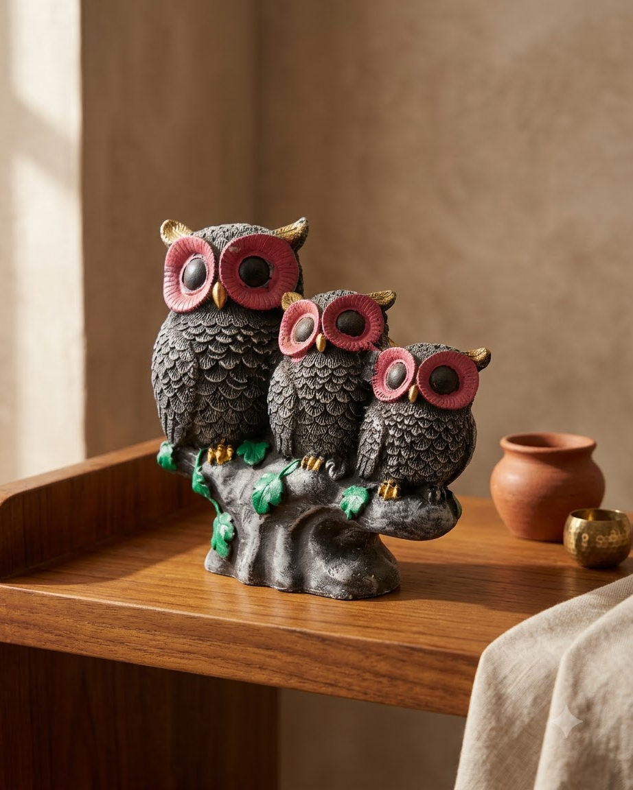 Three Owls Showpiece Set of 3