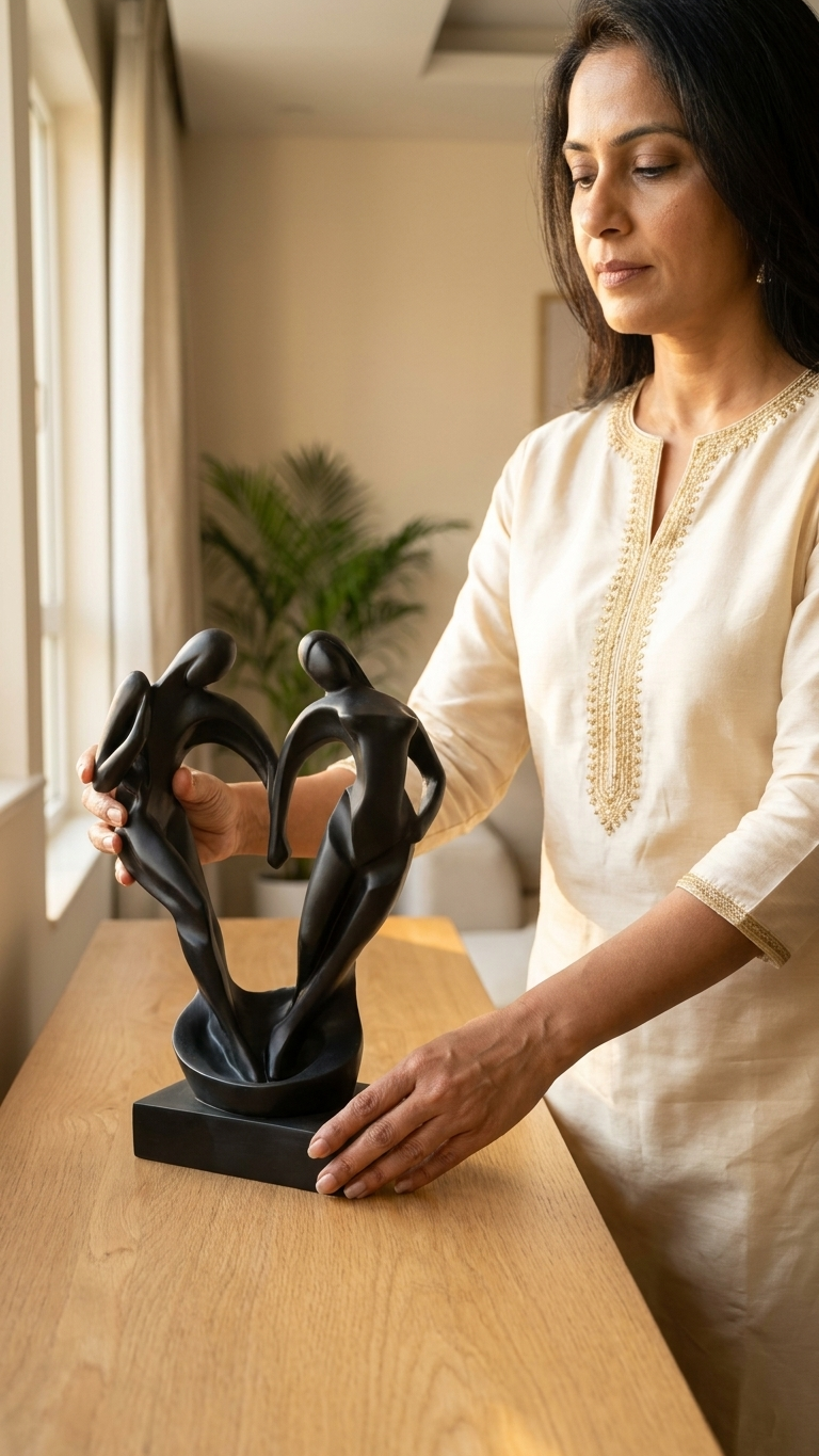 Abstract couple sculpture for home decor India – Romantic Modern Home Decor Showpiece for Living Room & Gifting