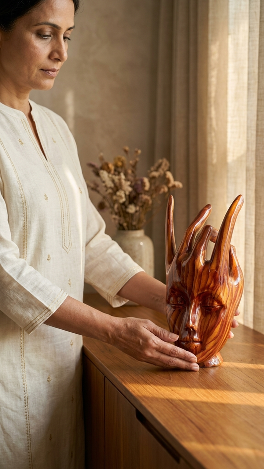 Handcrafted Resin Face Showpiece
