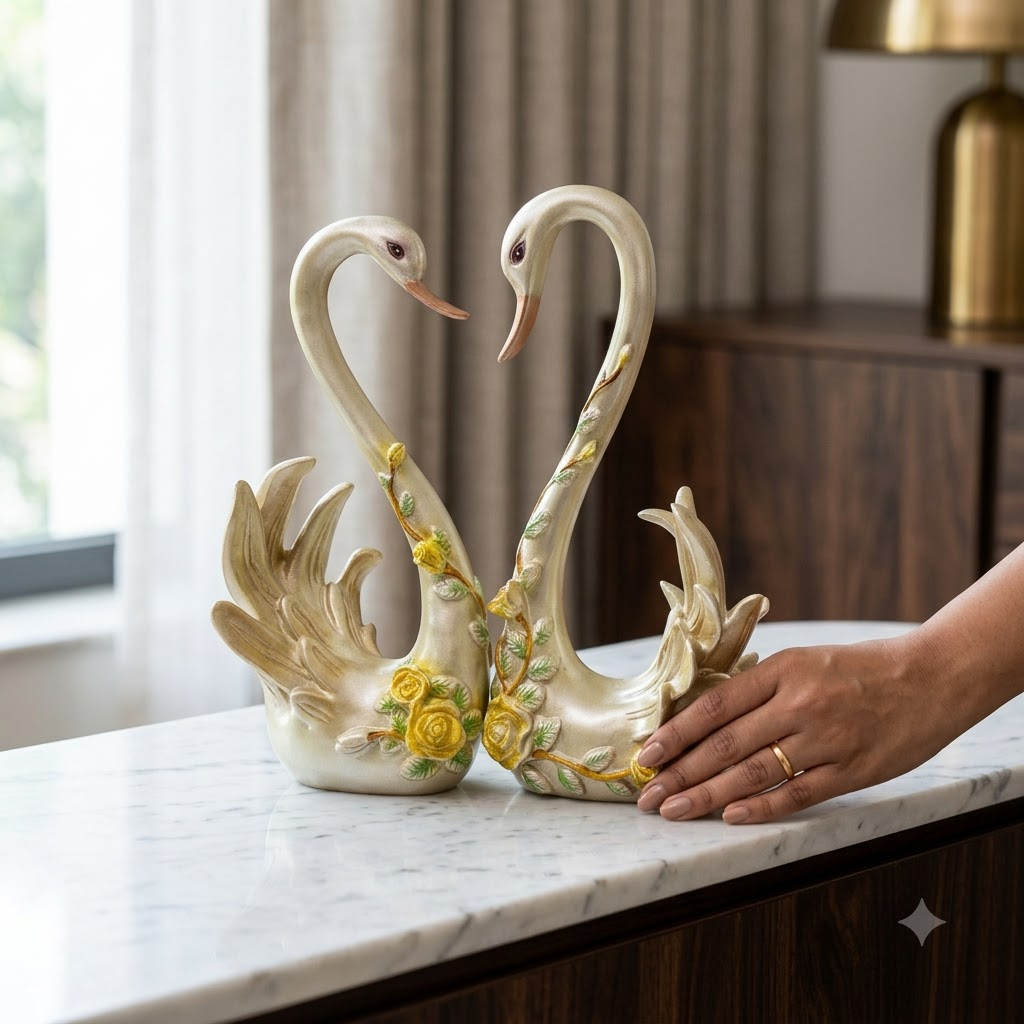 Swan Couple Showpiece