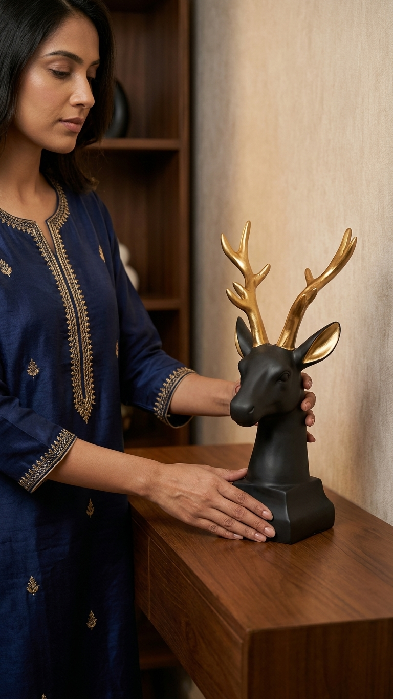 Majestic Deer Head Showpiece