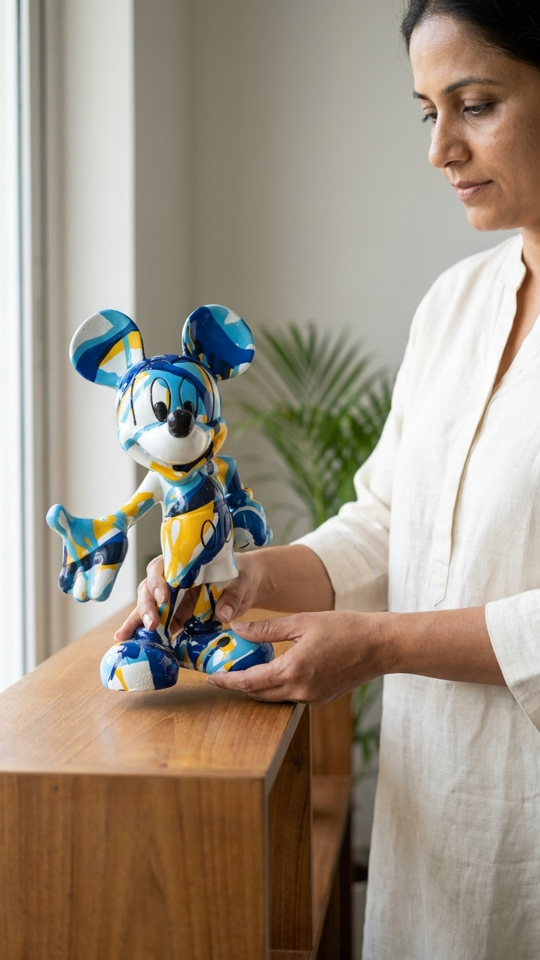 Handcrafted Abstract Mickey Mouse Showpiece – Artistic Character Sculpture