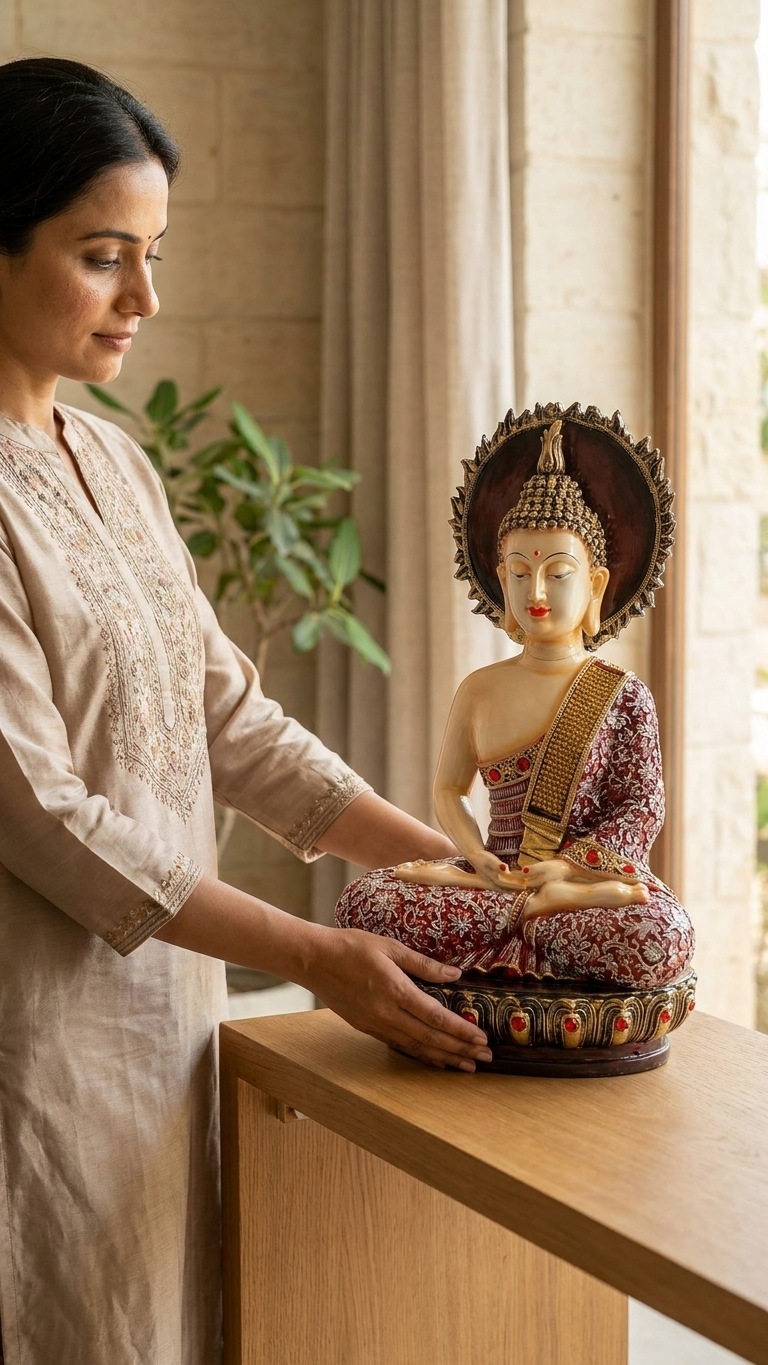 Handcrafted Meditating Buddha Showpiece for Peaceful Home Decor