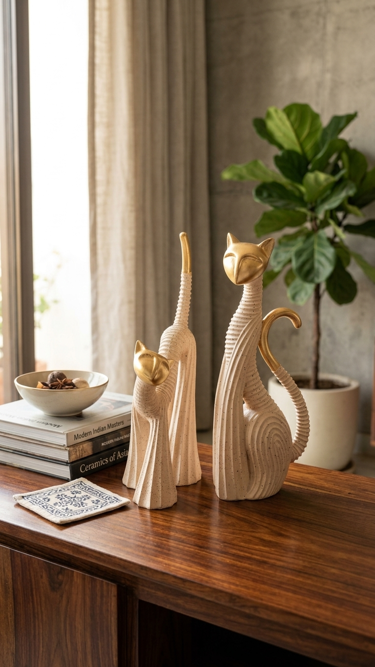 Handcrafted Modern Cat Showpiece
