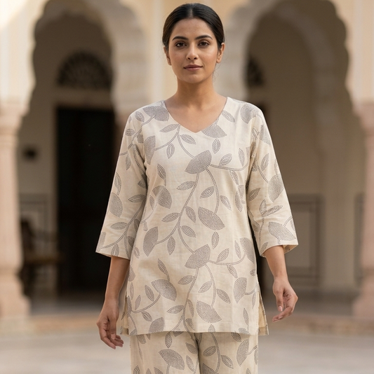 Women's Cotton Blend Co-Ord Set