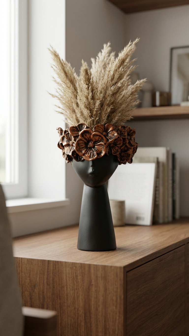 Handcrafted Lady Face Flower Vase