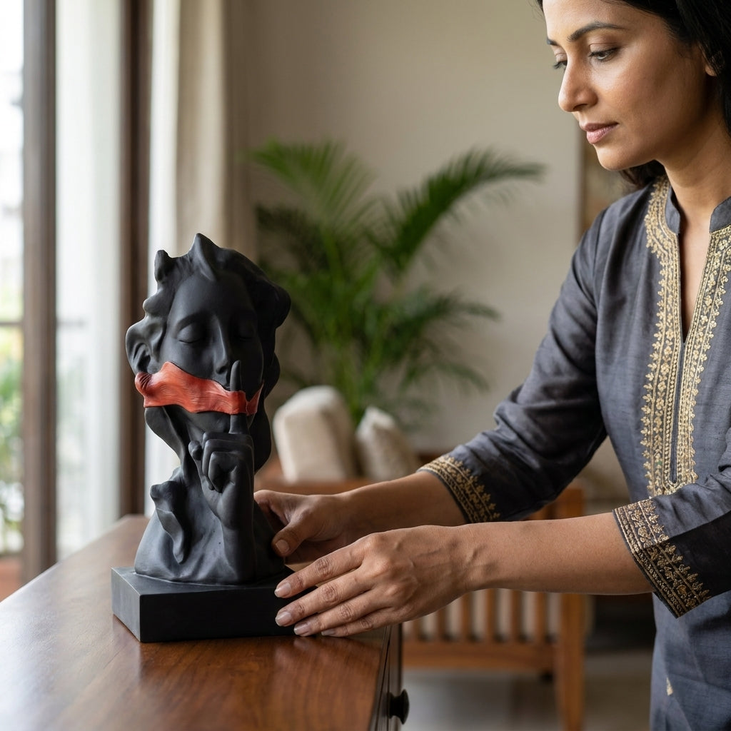 Silence Face Sculpture
