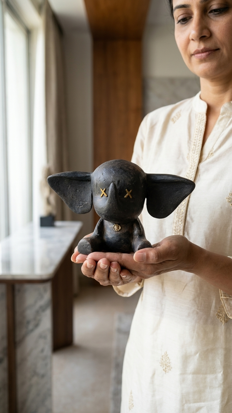 handcrafted abstract elephant sculpture
