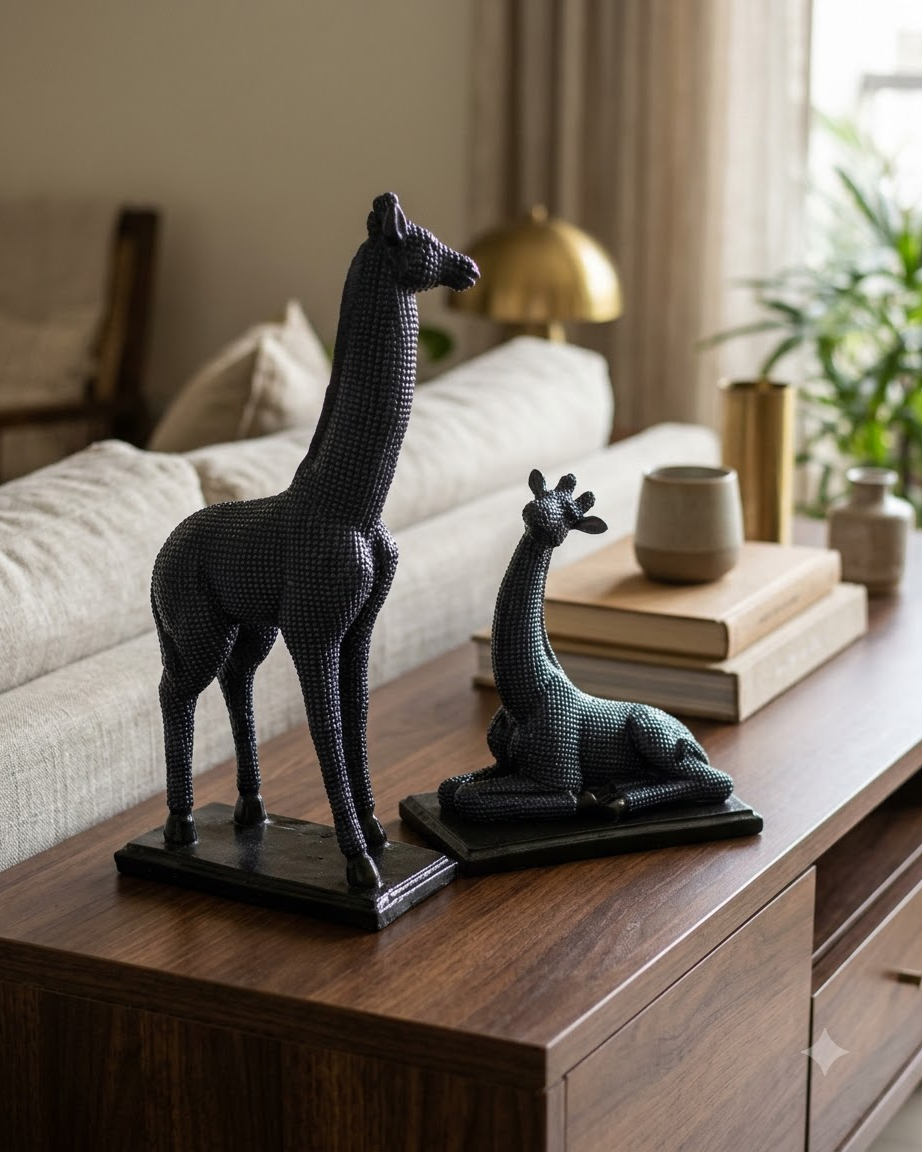 Black Giraffe & Baby Set