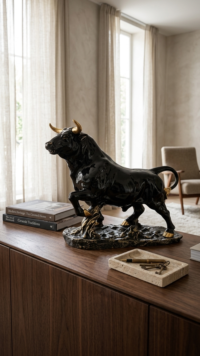 Black bull statue home decor India – Modern Home & Office Decor Sculpture India