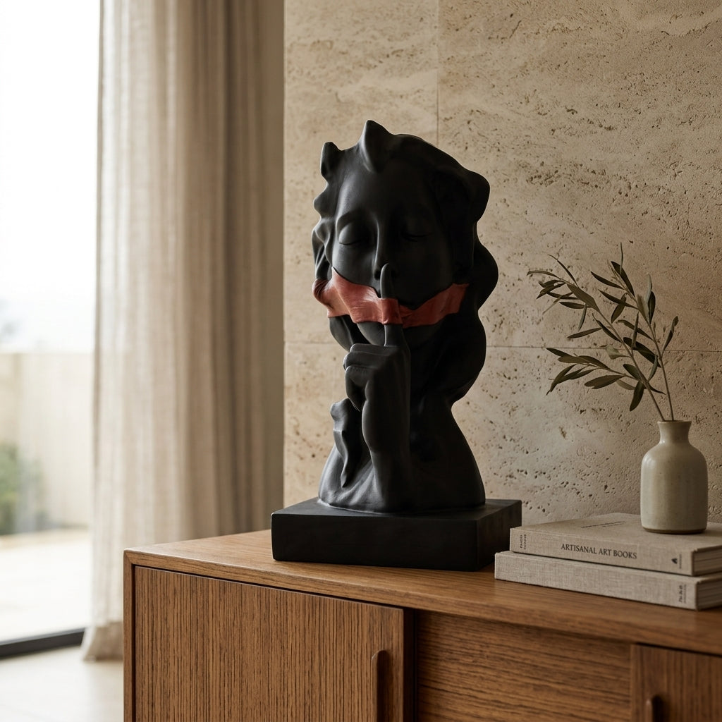 Silence Face Sculpture