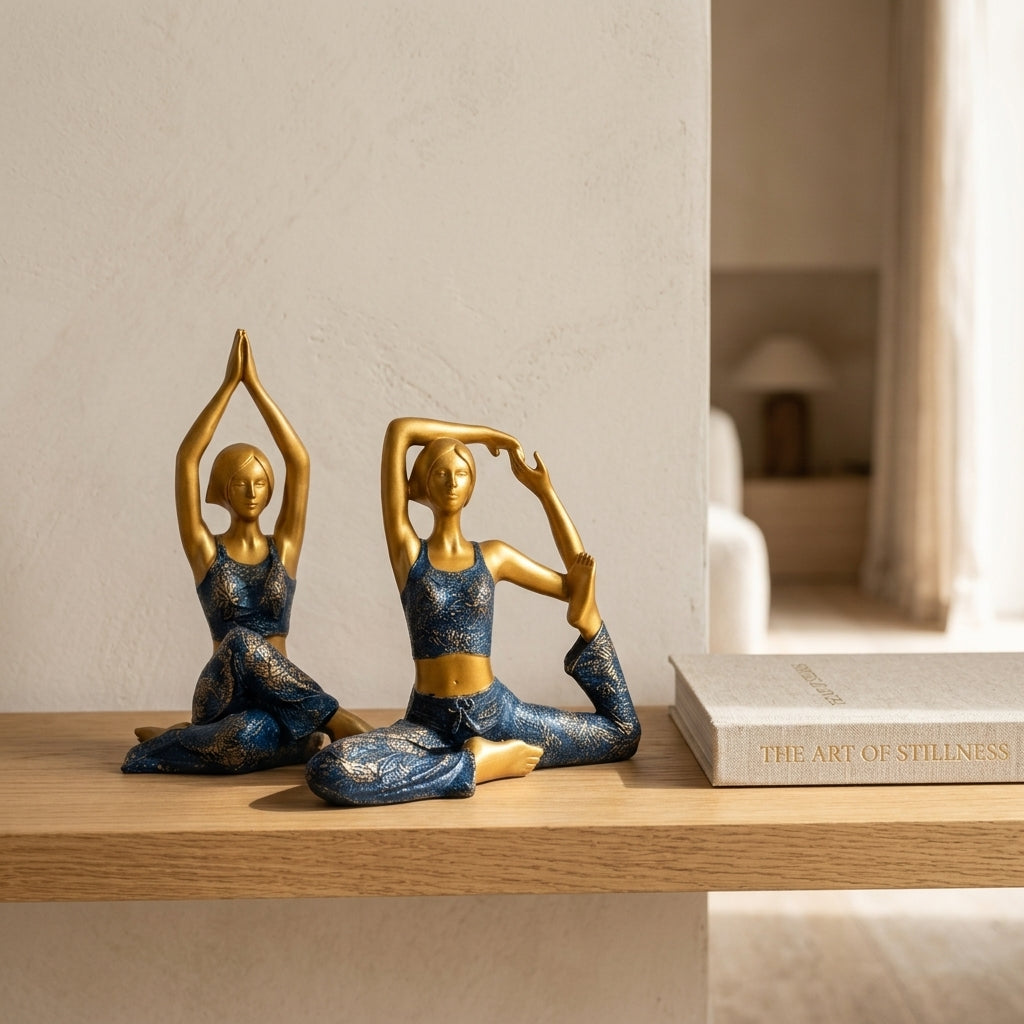 Yoga pose figurine set for home decor India – Luxury Home Decor Showpieces India