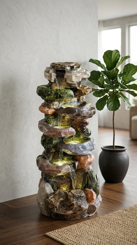  Indoor Rock Water Fountain with LED Lights