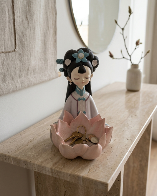 Handcrafted Lotus Girl Showpiece