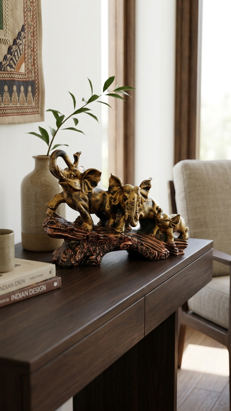 Vastu Elephant Family Showpiece for Prosperity & Success | Premium Home Decor Statue