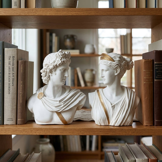 Handcrafted Greek Bust Sculpture Set – Premium Classical Resin Showpieces for Luxury Home Decor