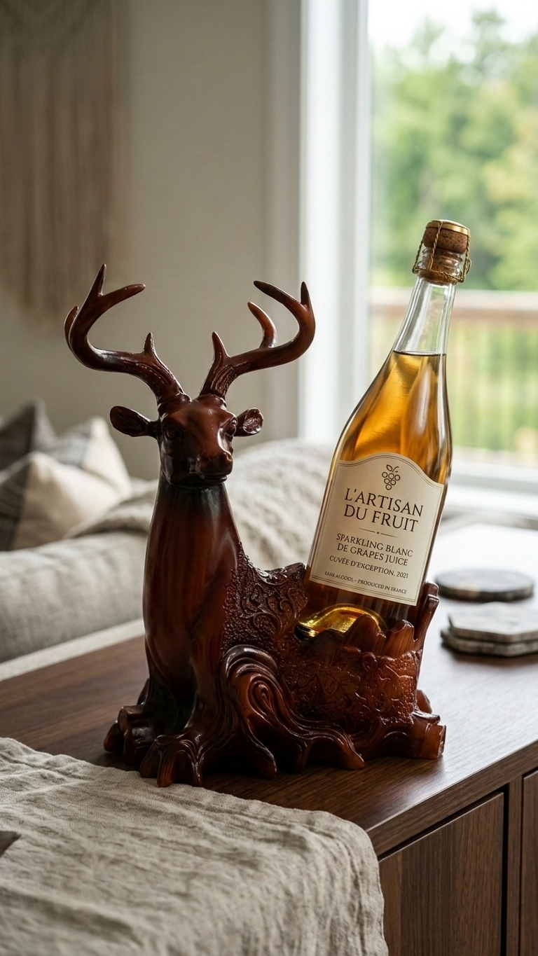 Handcrafted Wooden Deer Holder Showpiece – Premium Decorative Desk Organizer