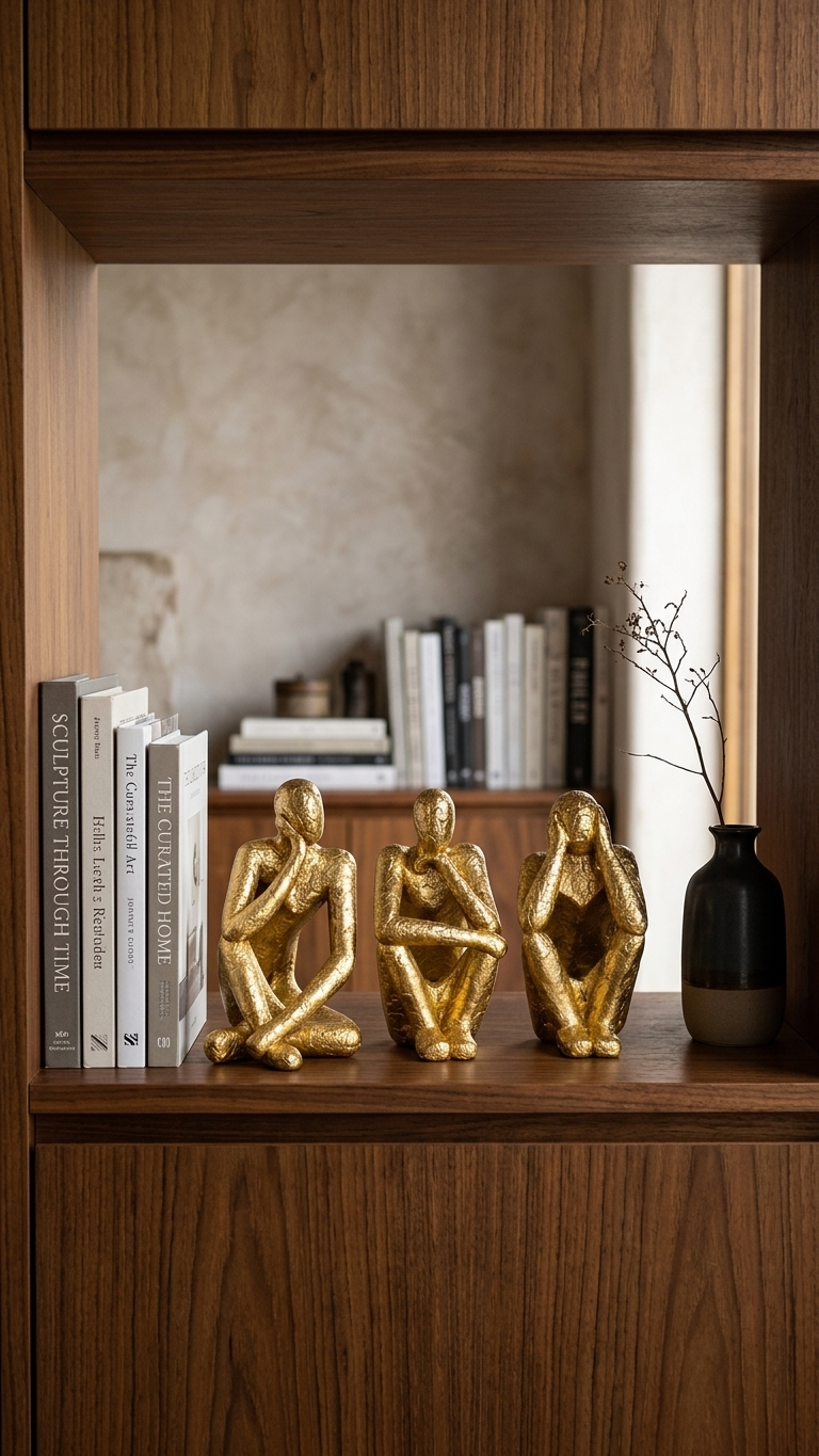 Abstract human statue decor for home India – Artistic Contemplation Sculptures for Living Room & Office Decor