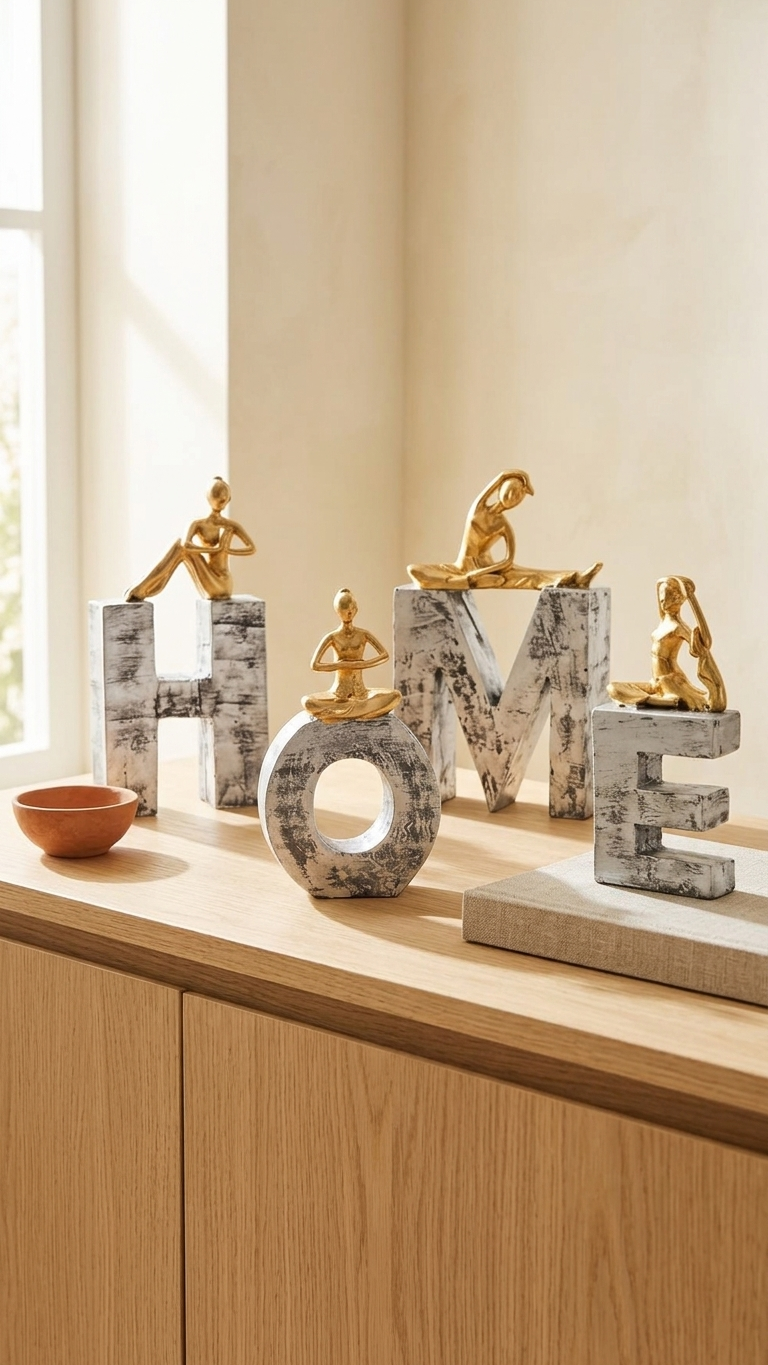 Decorative HOME letters showpiece for living room India – Luxury Living Room Table Decor Set India