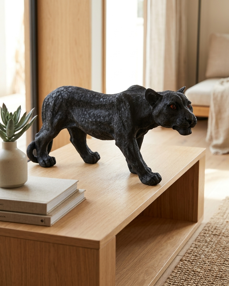 Handcrafted Shadow Panther Showpiece – Premium Wildlife Sculpture for Luxury Home Decor