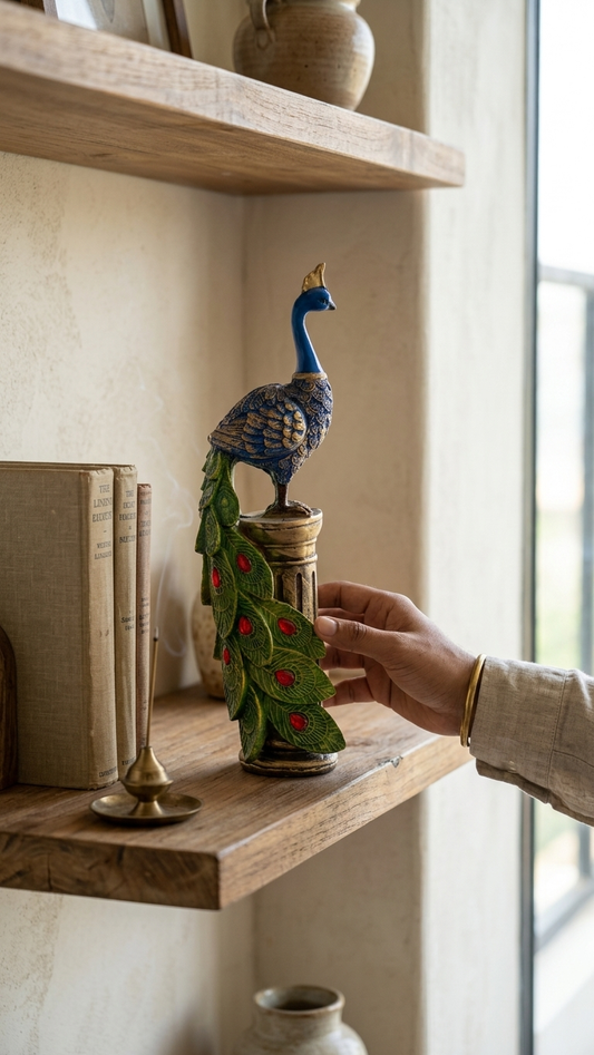 Peacock statue for home decor India – Premium Handcrafted Decorative Showpiece for Living Room & Office