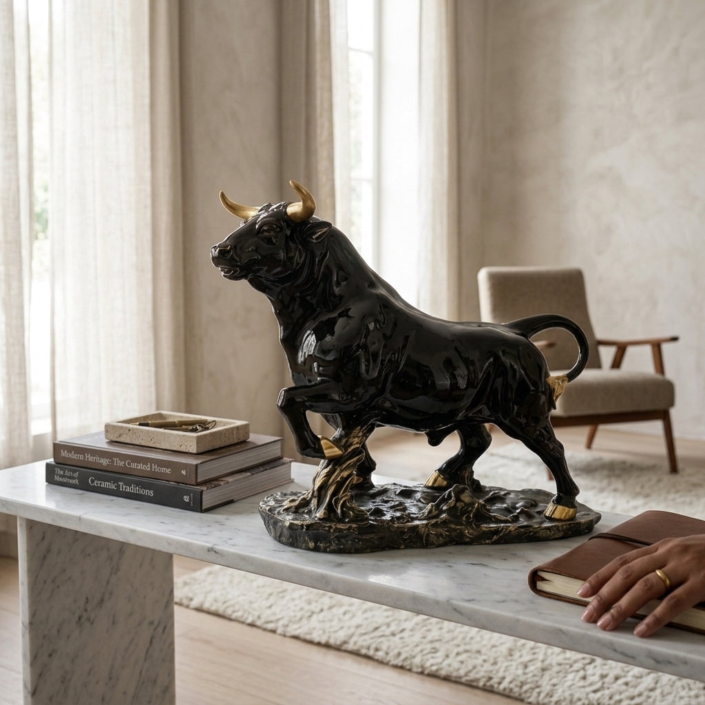 Black bull statue home decor India – Modern Home & Office Decor Sculpture India
