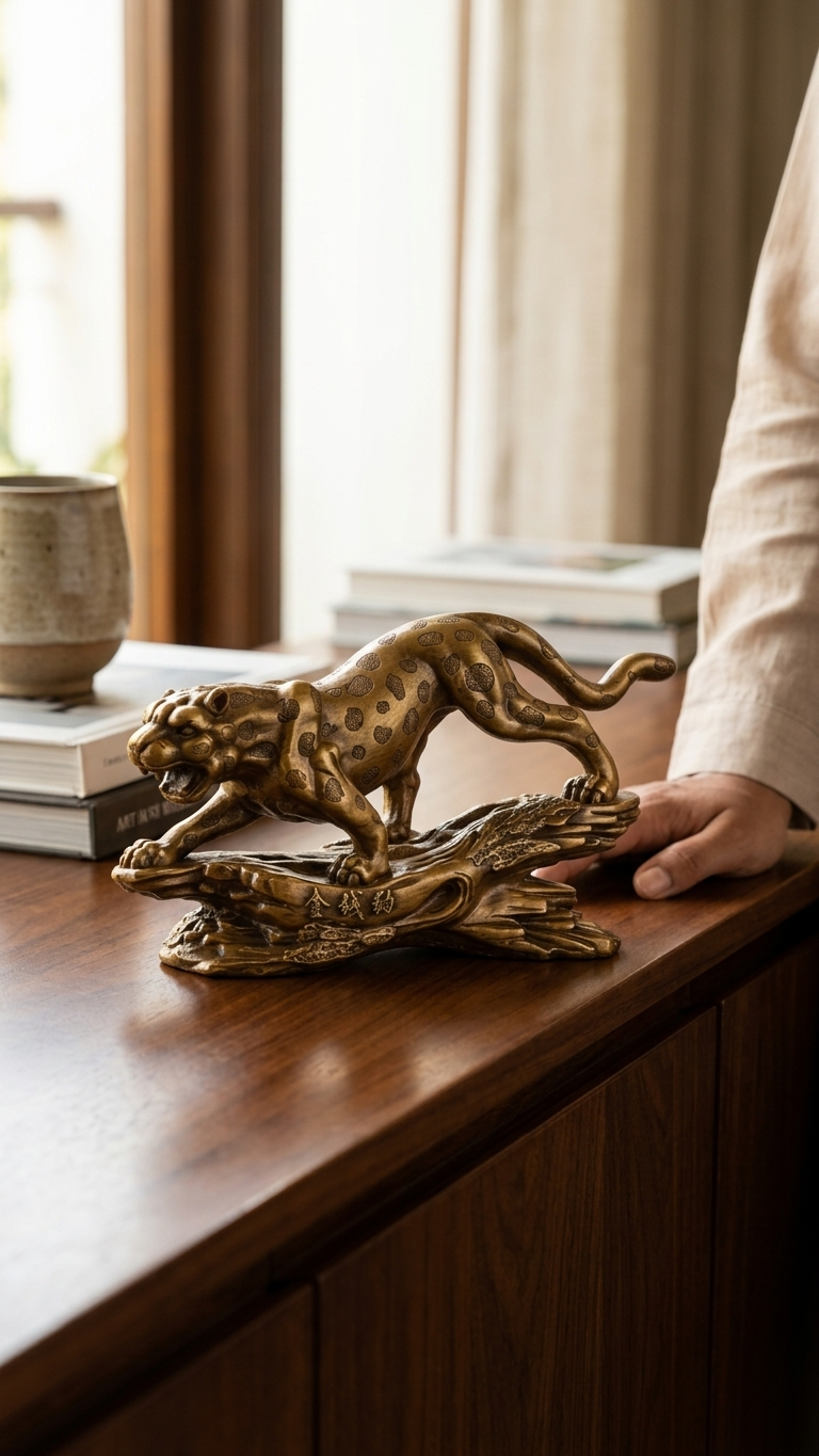Golden leopard statue for home decor India – Feng Shui Wealth & Protection Decor for Home & Office