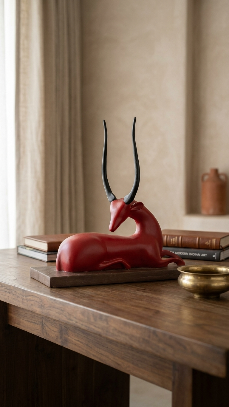 Handcrafted Modern Antelope Sculpture – Premium Decorative Showpiece
